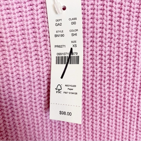 J. Crew Pink Cotton Fisherman Sweater BN190 - Picture 5 of 5